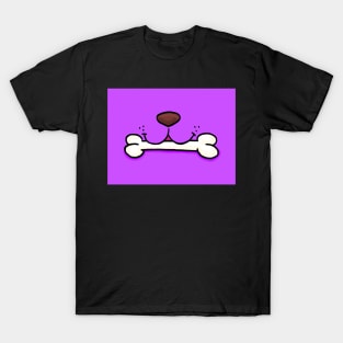 Dog Mouth With Bone Face Mask (Purple) T-Shirt